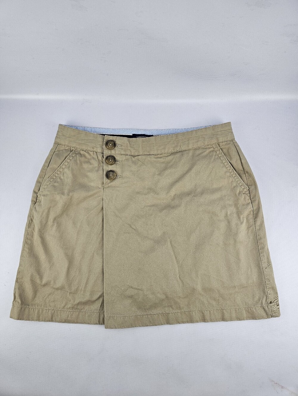 Lands' End Vintage Faux Wrap Chino Skort Beige Women's Size 10